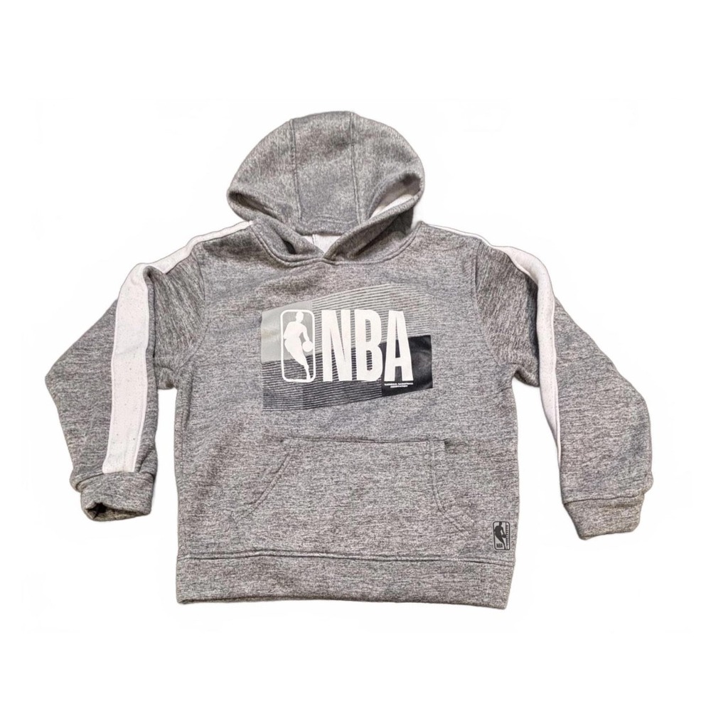 NBA Hoodie Kids Gray White Pullover Sweatshirt Long Sleeve Athleisure‎